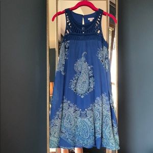 Blue paisley tank dress
